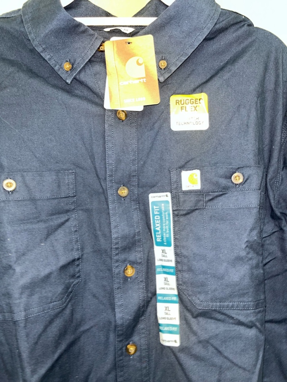 Carhartt Navy Lightweight Rugged Flex Work Shirt Jacket - Picture 5 of 7